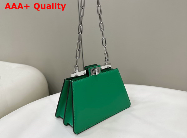 Fendi Peekaboo Cut Petite Green Leather Bag Replica