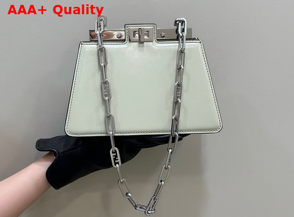 Fendi Peekaboo Cut Petite Light Green Leather Bag Replica