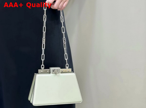 Fendi Peekaboo Cut Petite Light Green Leather Bag Replica