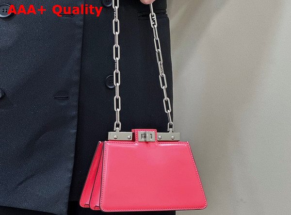 Fendi Peekaboo Cut Petite Pink Leather Bag Replica