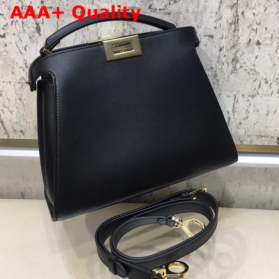 Fendi Peekaboo Essentially Black Calf Leather Replica