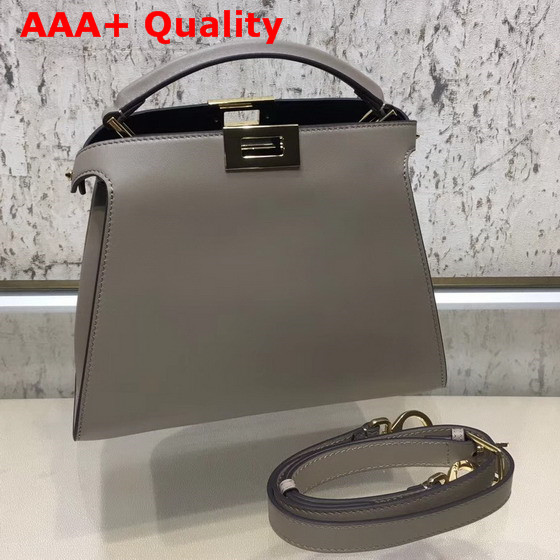 Fendi Peekaboo Essentially Grey Calf Leather Replica