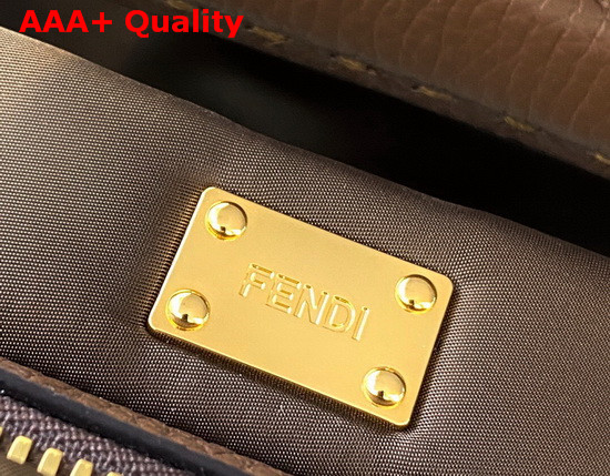 Fendi Peekaboo Fendi and Porter Medium Brown Nylon Bag Replica