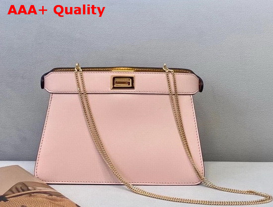 Fendi Peekaboo I See U Pochette Pink Leather Bag with Fringes Replica