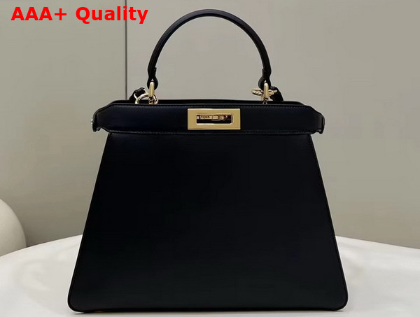 Fendi Peekaboo ISeeU Medium Handbag in Black Leather with Pocket Replica