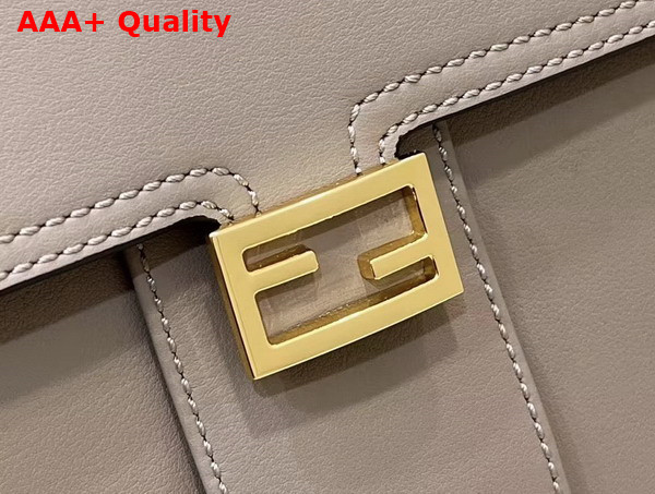 Fendi Peekaboo ISeeU Medium Handbag in Dove Grey Leather with Pocket Replica