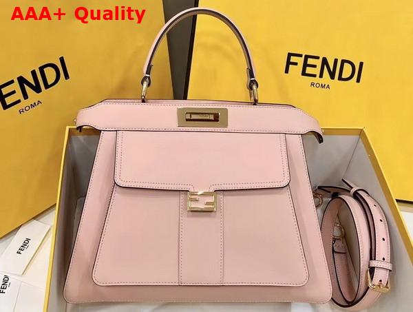 Fendi Peekaboo ISeeU Medium Handbag in Pink Leather with Pocket Replica