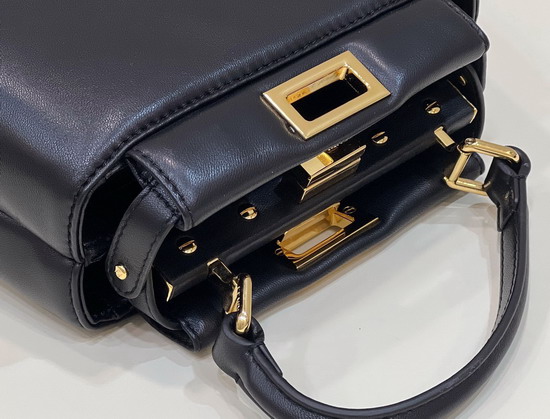 Fendi Peekaboo Iconic XS Black Leather Bag Replica