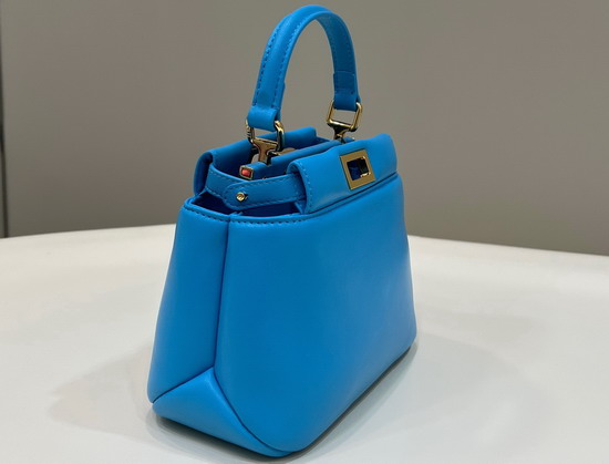 Fendi Peekaboo Iconic XS Blue Leather Bag Replica