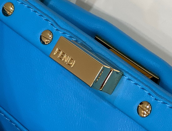 Fendi Peekaboo Iconic XS Blue Leather Bag Replica