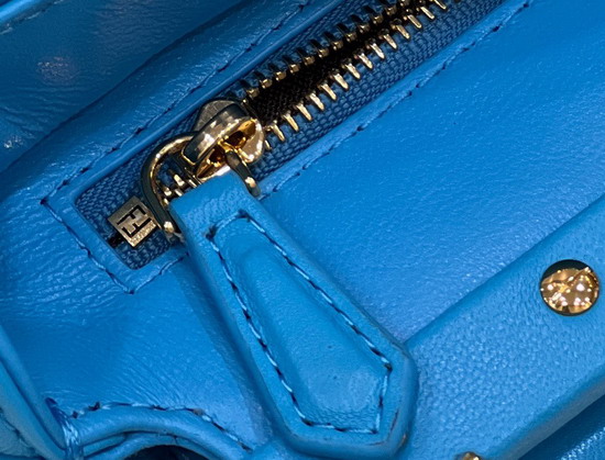 Fendi Peekaboo Iconic XS Blue Leather Bag Replica