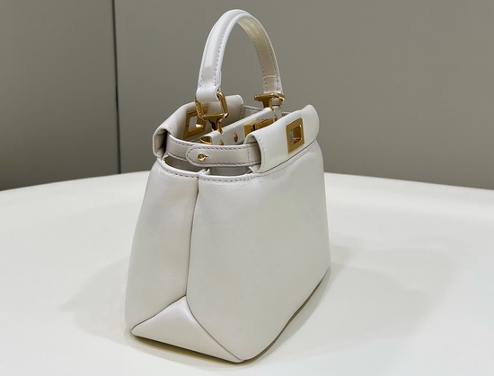 Fendi Peekaboo Iconic XS White Leather Bag Replica