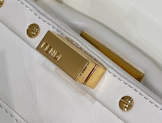 Fendi Peekaboo Iconic XS White Leather Bag Replica