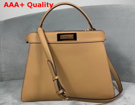 Fendi Peekaboo Iseeu Medium Beige Leather Bag Replica