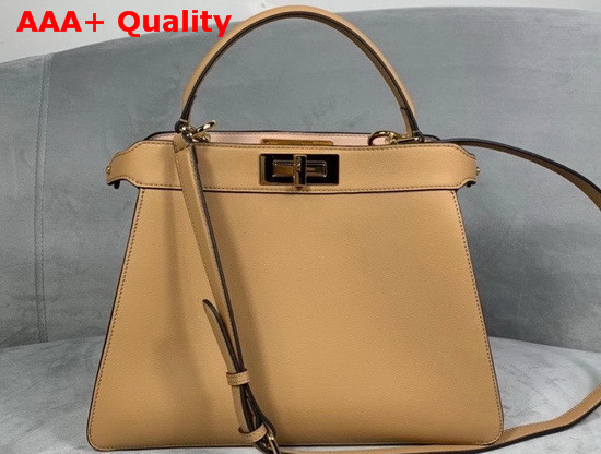 Fendi Peekaboo Iseeu Medium Beige Leather Bag Replica