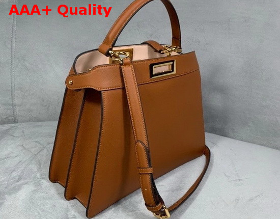 Fendi Peekaboo Iseeu Medium Brown Leather Bag Replica