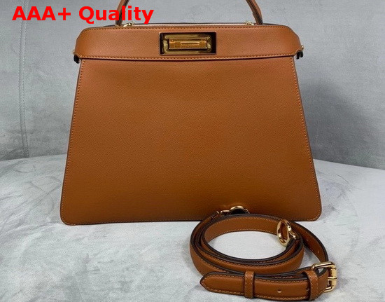 Fendi Peekaboo Iseeu Medium Brown Leather Bag Replica