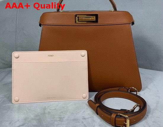 Fendi Peekaboo Iseeu Medium Brown Leather Bag Replica