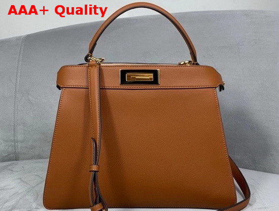 Fendi Peekaboo Iseeu Medium Brown Leather Bag Replica