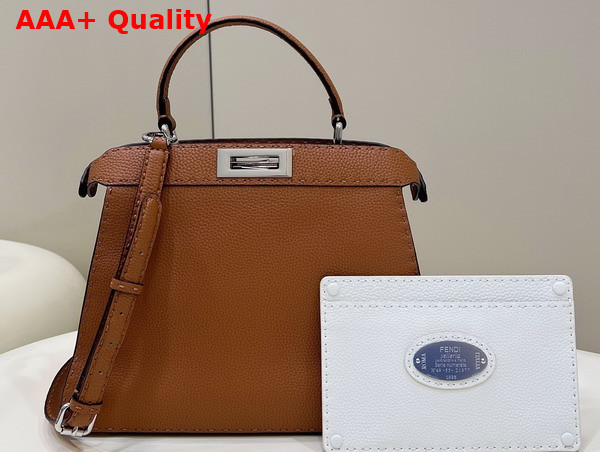 Fendi Peekaboo Iseeu Medium Brown Selleria Bag Romano Leather Replica