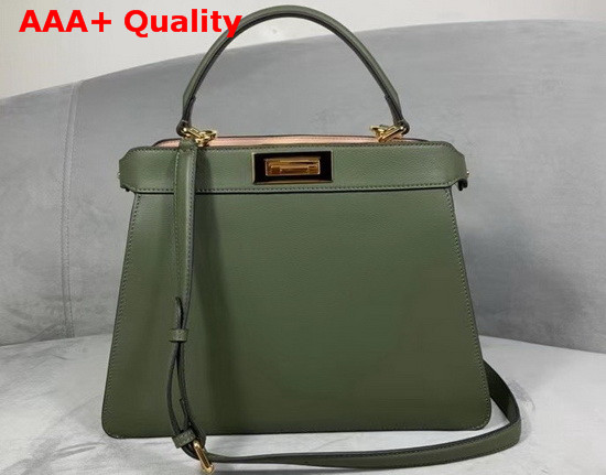 Fendi Peekaboo Iseeu Medium Green Leather Bag Replica