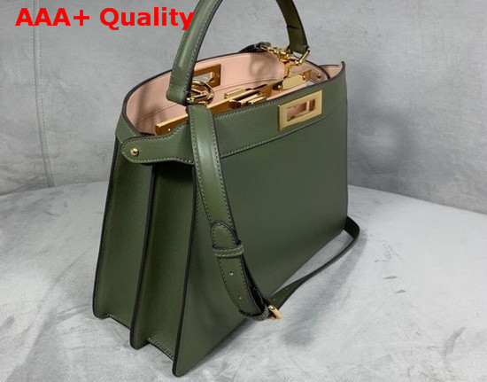 Fendi Peekaboo Iseeu Medium Green Leather Bag Replica