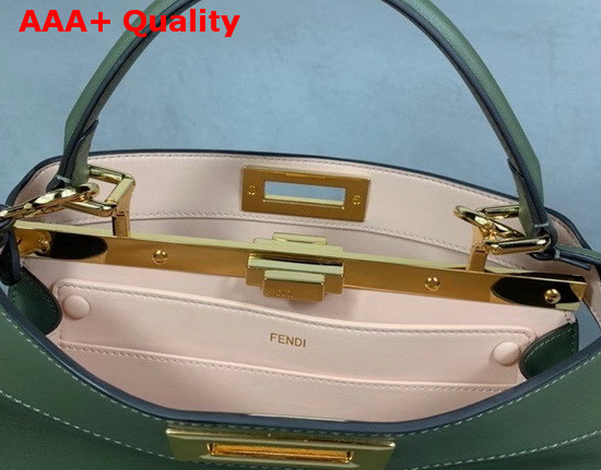 Fendi Peekaboo Iseeu Medium Green Leather Bag Replica