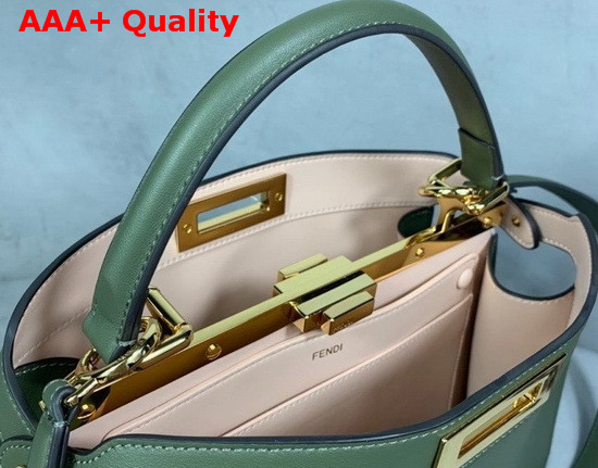 Fendi Peekaboo Iseeu Medium Green Leather Bag Replica