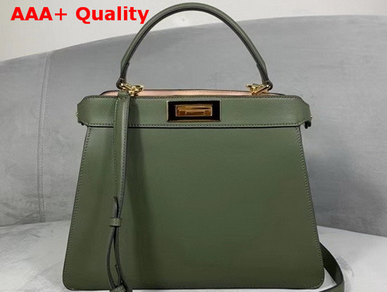 Fendi Peekaboo Iseeu Medium Green Leather Bag Replica