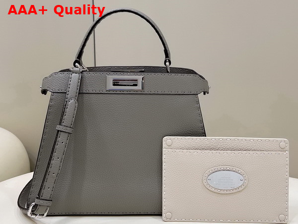 Fendi Peekaboo Iseeu Medium Grey Selleria Bag Romano Leather Replica