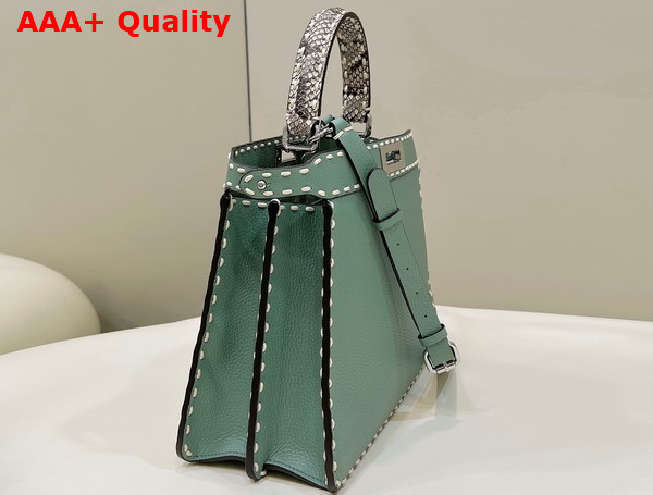 Fendi Peekaboo Iseeu Medium Mint Green Selleria Bag Romano Leather and Python Handle Replica