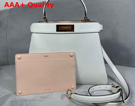 Fendi Peekaboo Iseeu Medium White Leather Bag Replica