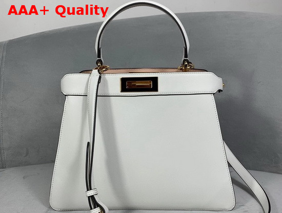 Fendi Peekaboo Iseeu Medium White Leather Bag Replica