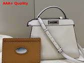 Fendi Peekaboo Iseeu Medium White Selleria Bag Romano Leather Replica