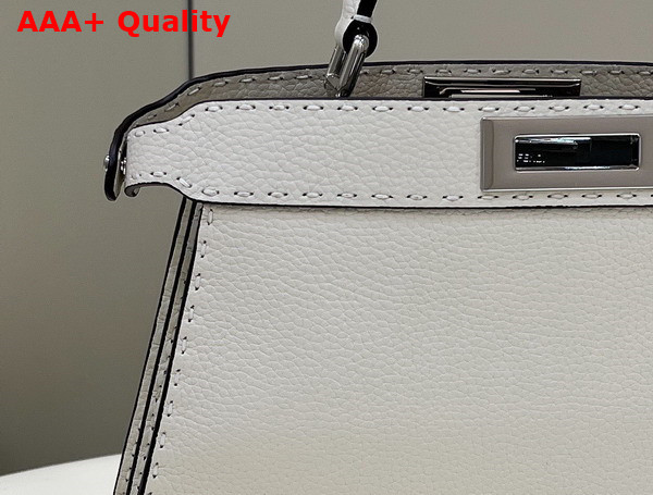 Fendi Peekaboo Iseeu Medium White Selleria Bag Romano Leather Replica