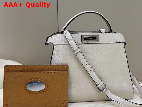 Fendi Peekaboo Iseeu Medium White Selleria Bag Romano Leather Replica