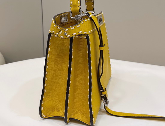 Fendi Peekaboo Iseeu Medium Yellow Full Grain Leather Bag Replica