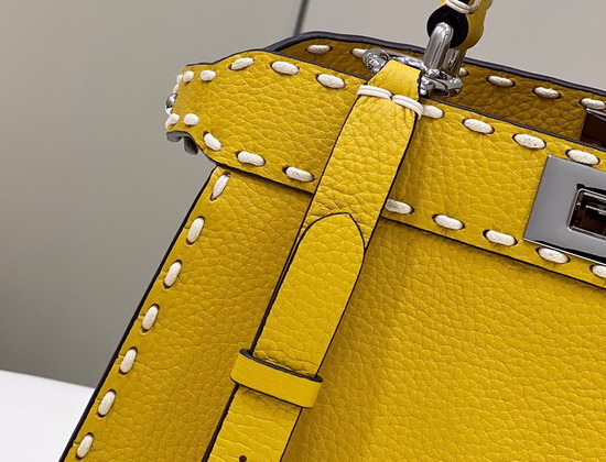 Fendi Peekaboo Iseeu Medium Yellow Full Grain Leather Bag Replica