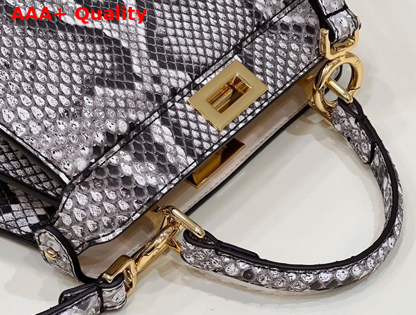 Fendi Peekaboo Iseeu Petite Natural Python Leather Bag Replica