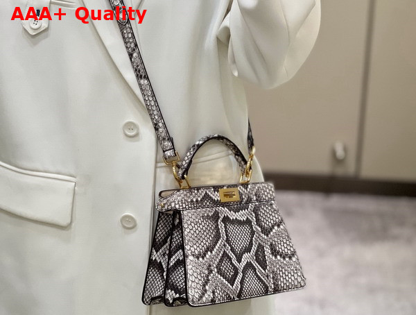 Fendi Peekaboo Iseeu Petite Natural Python Leather Bag Replica