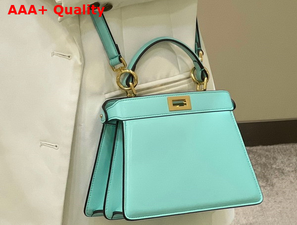 Fendi Peekaboo Iseeu Petite Turquoise Padded Nappa Leather Bag Replica