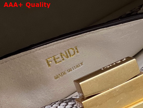 Fendi Peekaboo Iseeu Small Bag in White Grained Leather with Python Leather Trims Replica