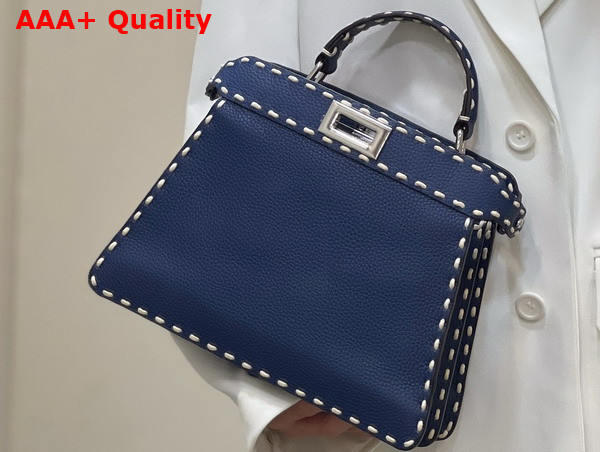 Fendi Peekaboo Iseeu Small Dark Blue Selleria Bag Replica