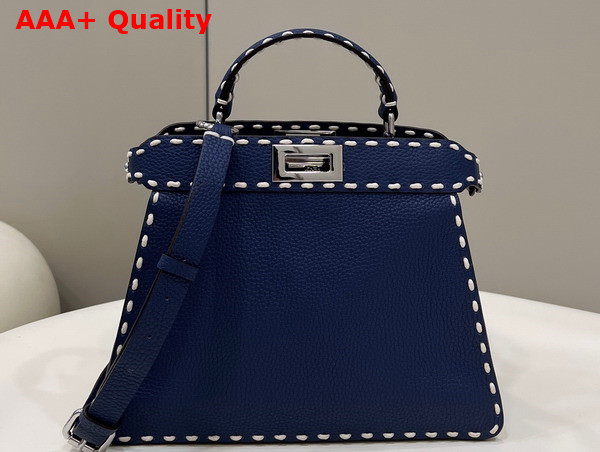 Fendi Peekaboo Iseeu Small Dark Blue Selleria Bag Replica