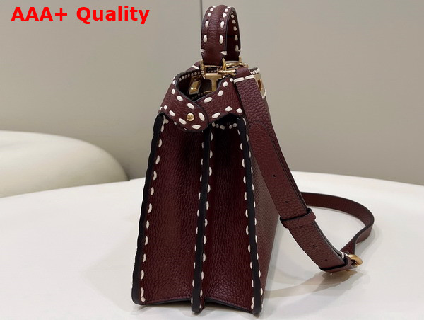 Fendi Peekaboo Iseeu Small Dark Red Selleria Bag Replica