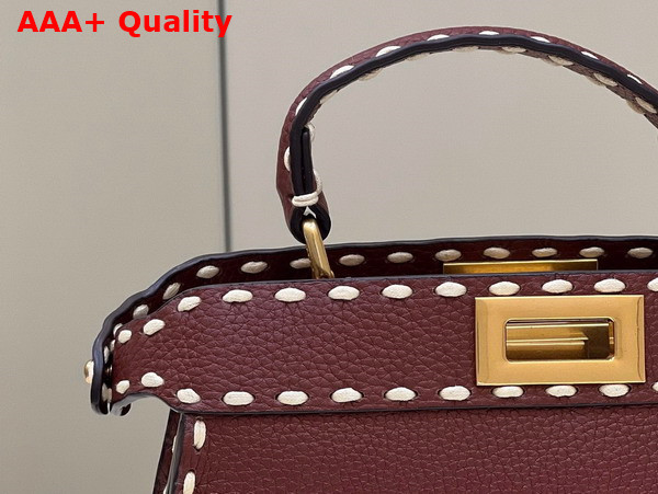 Fendi Peekaboo Iseeu Small Dark Red Selleria Bag Replica