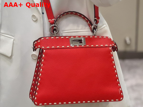 Fendi Peekaboo Iseeu Small Red Selleria Bag Replica