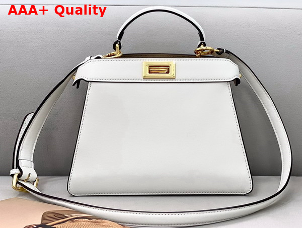 Fendi Peekaboo Iseeu Small White Leather Bag Replica