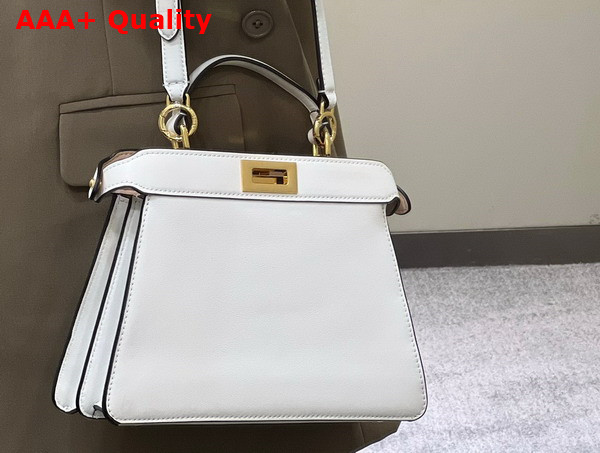 Fendi Peekaboo Iseeu Small White Leather Bag Replica