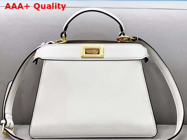 Fendi Peekaboo Iseeu Small White Leather Bag Replica